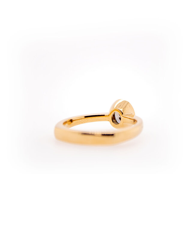 W. de Vaal Ring 18 karaat Licht rosegoud met Brown diamant 0.50