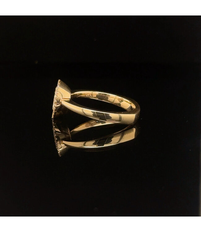 W. de Vaal Ring 18 karaat Licht rosegoud met Champagne diamant 0.63