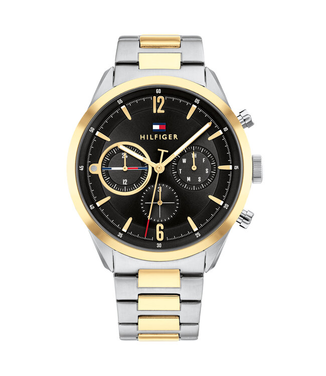 Tommy Hilfiger Matthew Heren Staal Tweekleurig 44mm