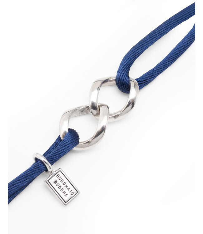 Buddha to Buddha Buddha to Buddha Chain XS Cord Bracelet Silver Cobalt Blue