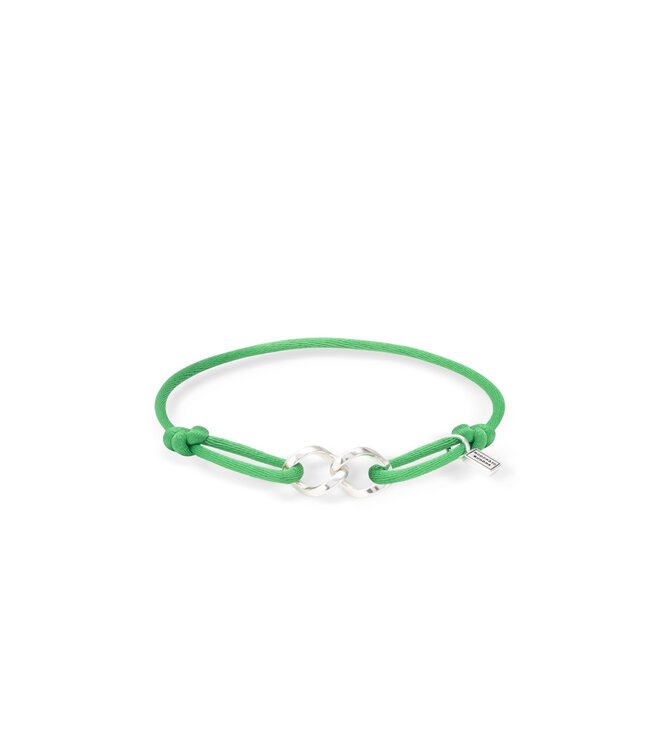 Buddha to Buddha Exclusieve Chain XS Koord Armband Zilver Buddha Groen van 925 Sterling Zilver – Gratis Gravure