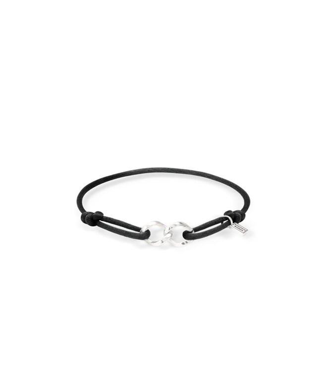 Buddha to Buddha Chain XS Cord Bracelet Silver Black