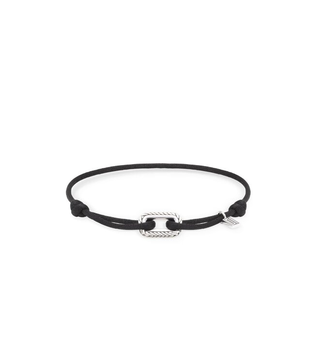 Buddha to Buddha Buddha to Buddha Barbara Koord Armband Zilver Zwart