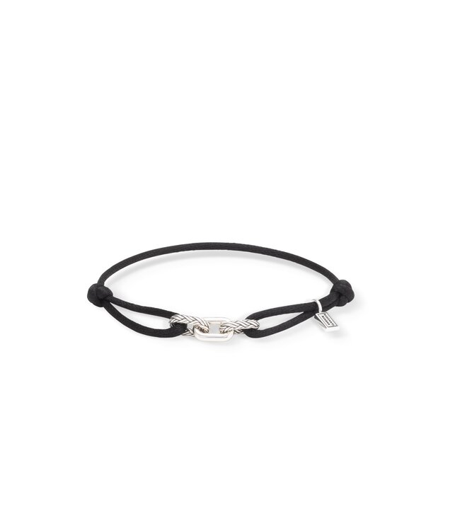 Katja Koord Armband Zilver Zwart