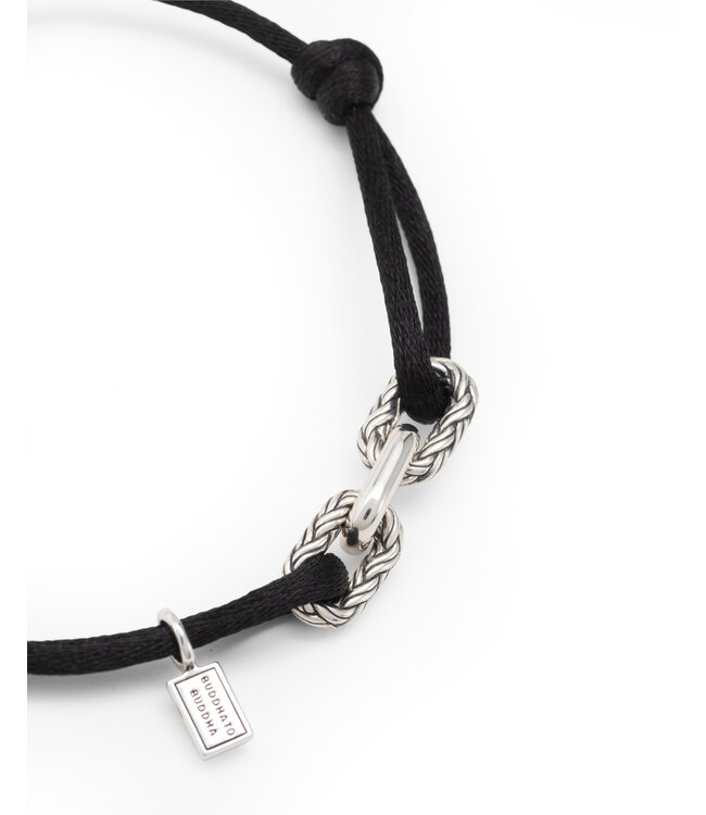 Katja Koord Armband Zilver Zwart
