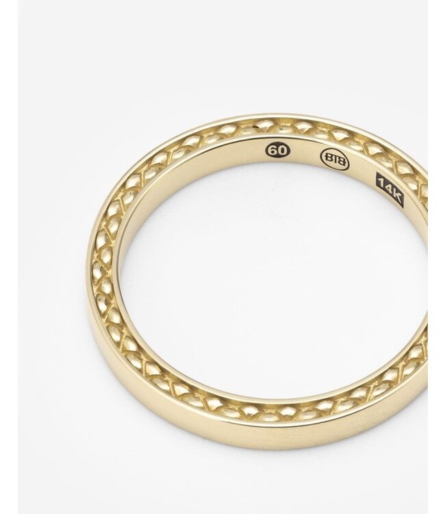 Buddha to Buddha Exclusieve George Mini Gladde Ring 14kt Goud van 925 Sterling Zilver – Gratis Gravure