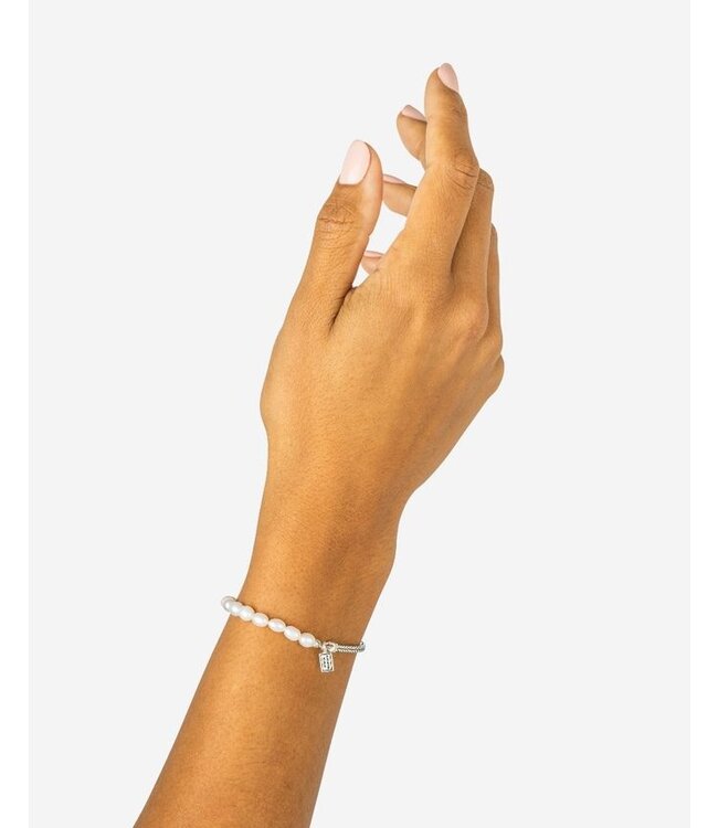Barbara Mini Parel Armband Zilver