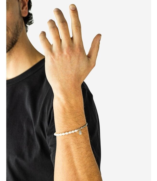 Buddha to Buddha Barbara Mini Pearl Bracelet Silver