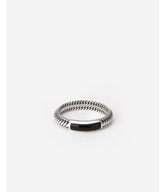 Ben Mini Gemstone Ring Zilver Onyx