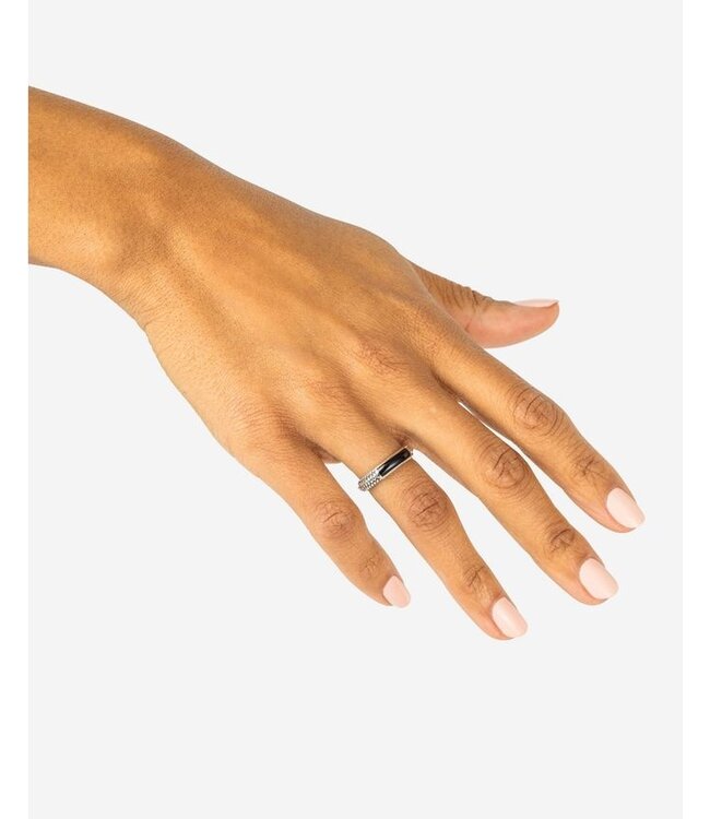 Buddha to Buddha Ben Mini Gemstone Ring Silber Onyx