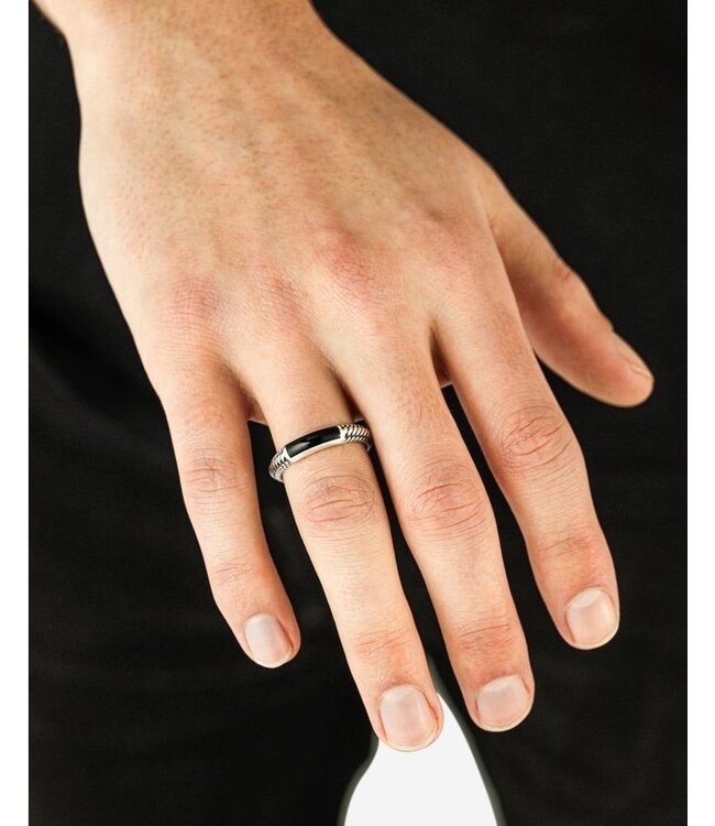 Buddha to Buddha Exclusive Ben Mini (Edel)steen Ring Silver Onyx 925 Sterling Silver – Free Engraving