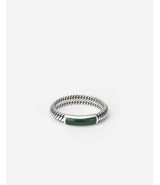 Ben Mini Gemstone Ring Zilver Malachiet