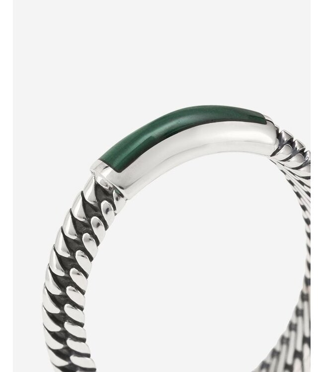 Buddha to Buddha Ben Mini Gemstone Ring Zilver Malachiet