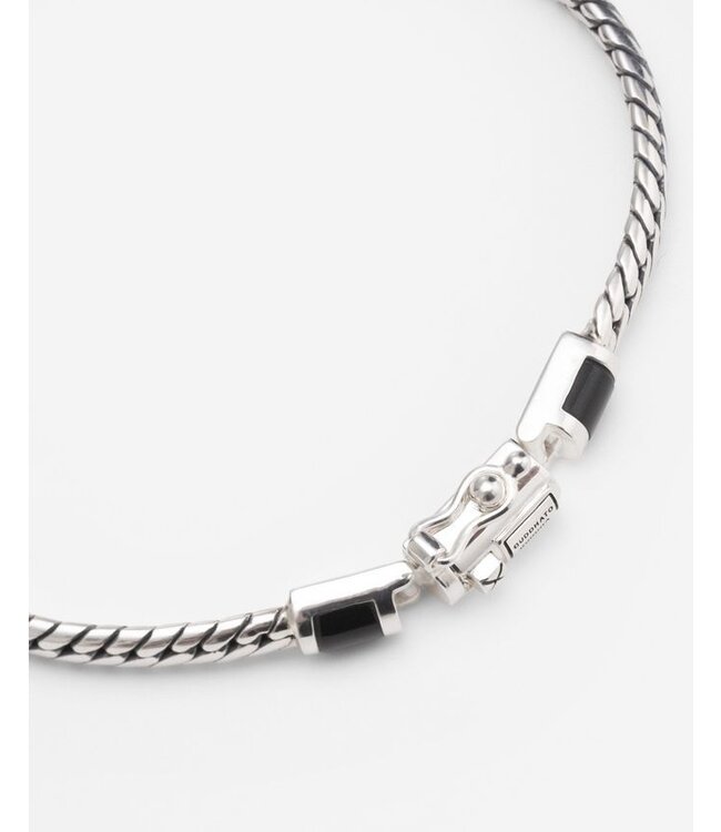 Buddha to Buddha Exclusive Ben Mini (Edel)steen Bracelet Silver Onyx 925 Sterling Silver – Free Engraving