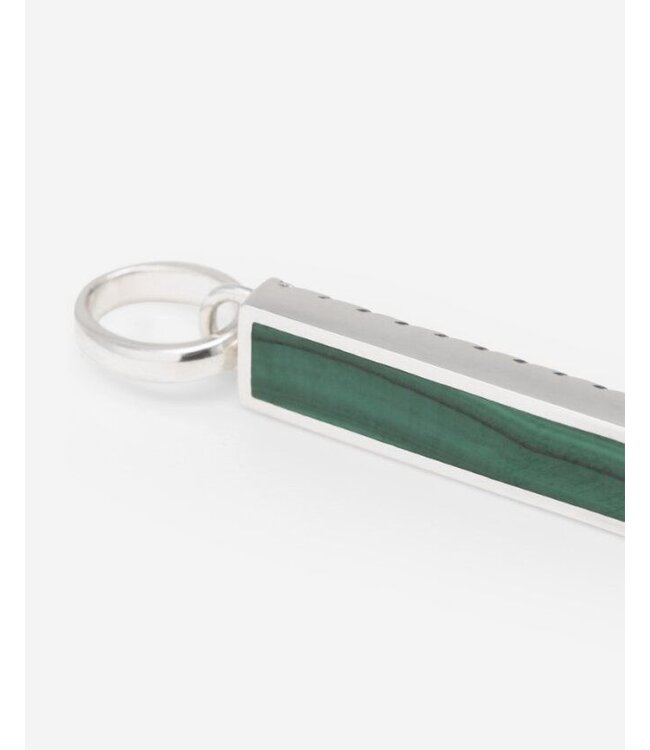 Buddha to Buddha Exclusieve Ben Mini (Edel)steen Hanger Zilver Malachite  van 925 Sterling Zilver – Gratis Gravure