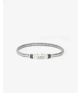 Ben Mini Gemstone Bracelet Silver Malachite