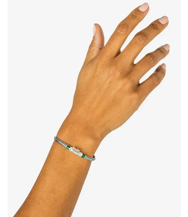 Buddha to Buddha Ben Mini Gemstone Bracelet Silver Malachite