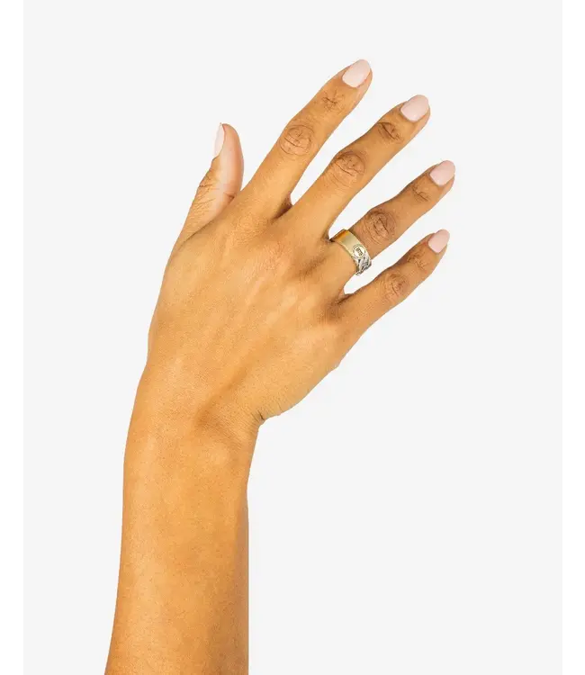 Buddha to Buddha Exklusives Esther Dual Ring Bicolor aus 925er Sterlingsilber – Gratis Gravur