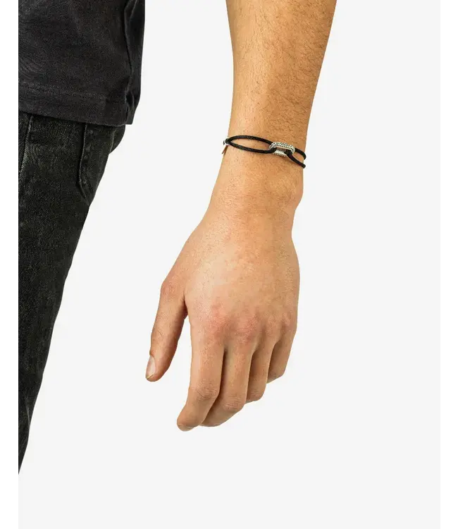 Buddha to Buddha Buddha to Buddha Barbara Koord Armband Zilver Zwart