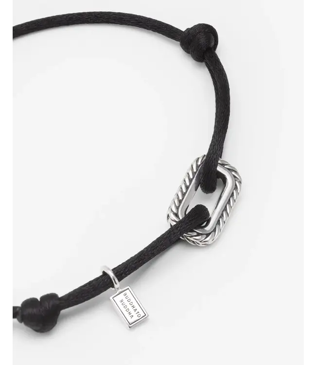 Buddha to Buddha Exclusive Barbara Koordarmband Silver Zwart 925 Sterling Silver – Free Engraving