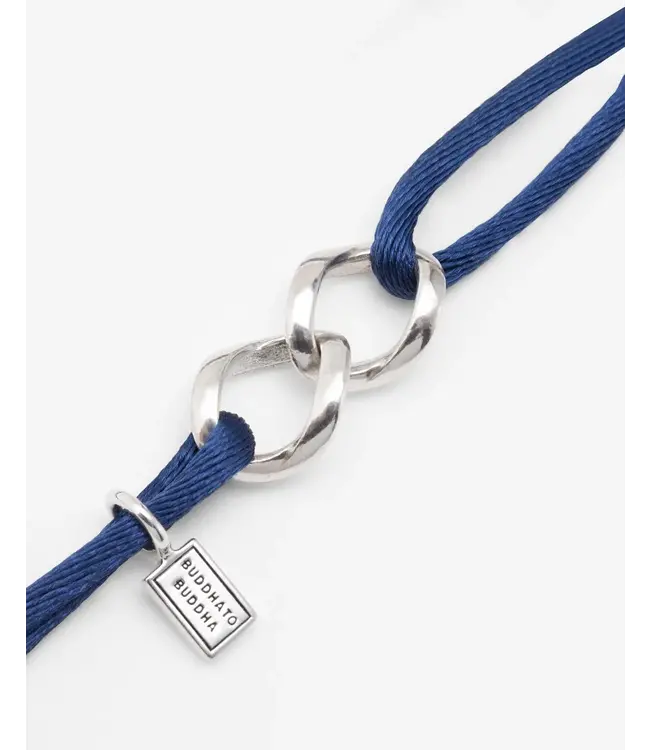Buddha to Buddha Buddha to Buddha Chain XS Cord Bracelet Silver Cobalt Blue