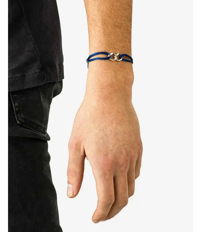 Buddha to Buddha Buddha to Buddha Chain XS Cord Bracelet Silver Cobalt Blue