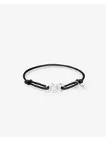 Buddha to Buddha Chain XS Koord Armband Zilver Zwart
