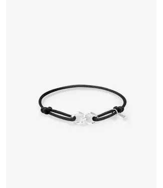 Buddha to Buddha Buddha to Buddha Gliederkette XS Kordel Armband Silber Schwarz