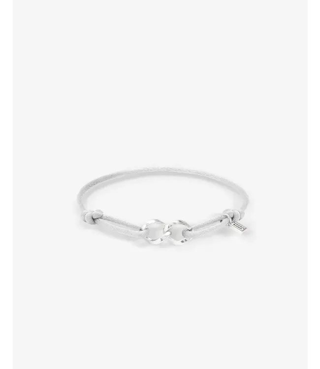 Buddha to Buddha Exclusieve Chain XS Cord Bracelet Silver Grey van 925 Sterling Zilver – Gratis Gravure
