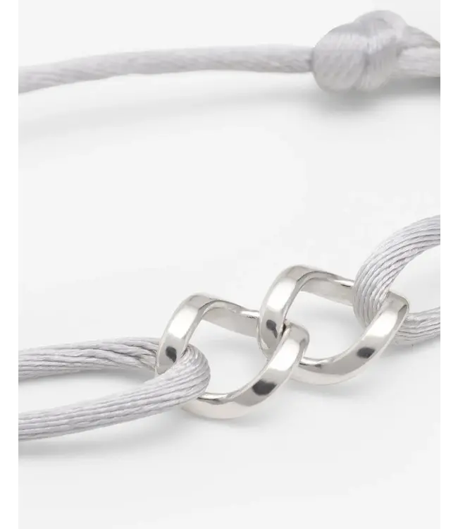 Buddha to Buddha Buddha to Buddha Chain XS Cord Bracelet Silver Grey