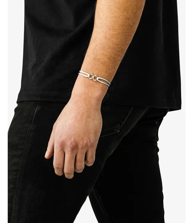 Buddha to Buddha Buddha to Buddha Chain XS Cord Bracelet Silver Grey