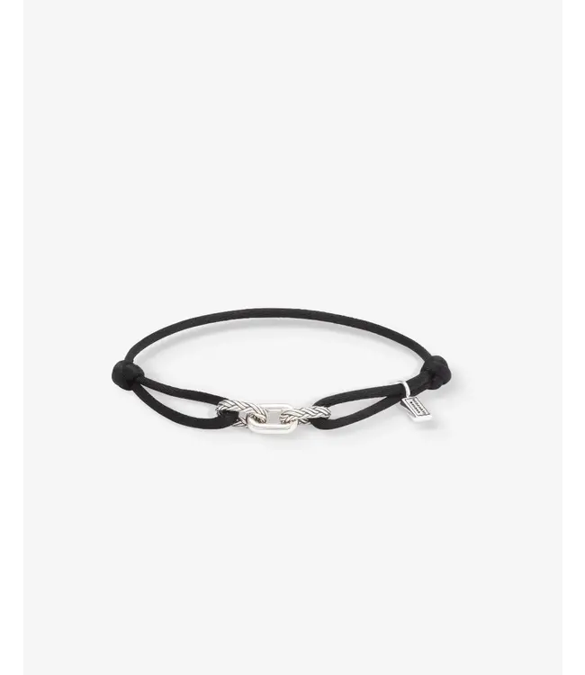 Buddha to Buddha Exclusieve Katja Cord Bracelet Silver Black van 925 Sterling Zilver – Gratis Gravure