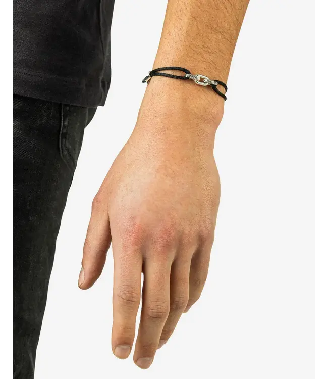 Katja Koord Armband Zilver Zwart