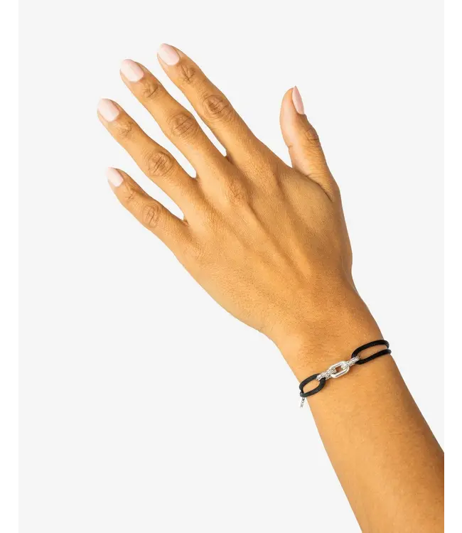 Katja Koord Armband Zilver Zwart