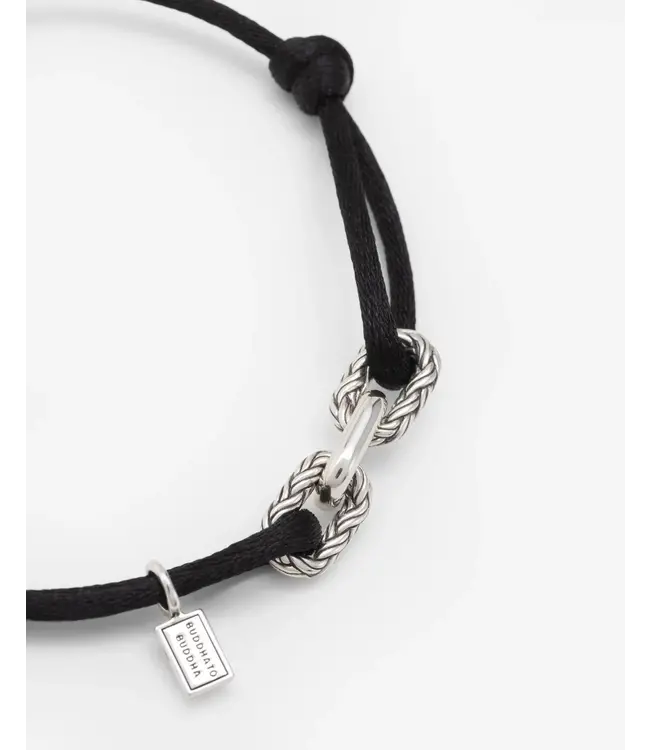 Katja Koord Armband Zilver Zwart