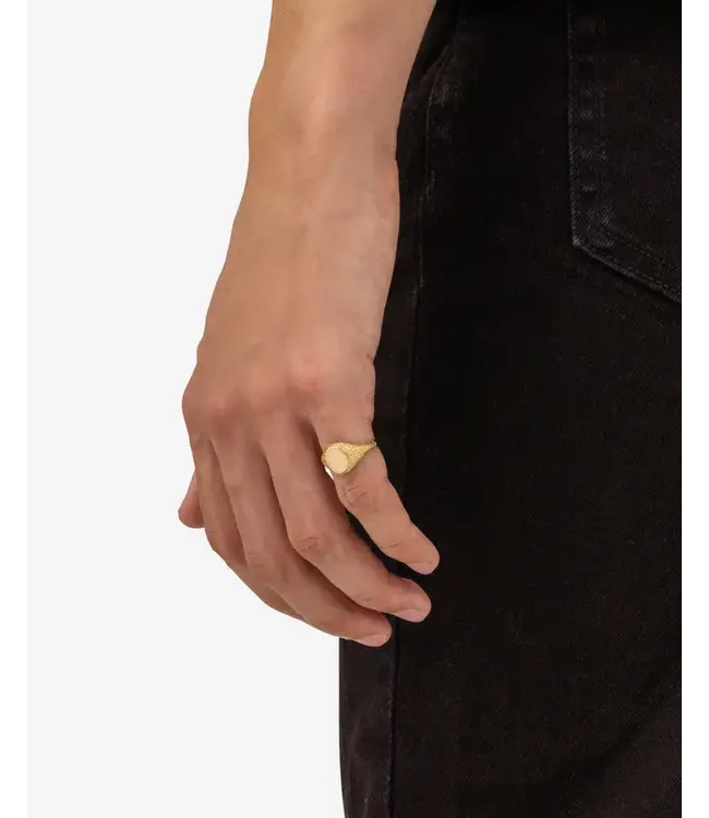 Buddha to Buddha Exclusive Ellen Signet Ring 14kt Geelgoud 925 Sterling Silver – Free Engraving