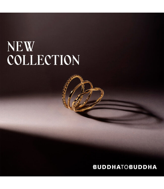 Buddha to Buddha Exclusieve Stacking Ring Barbara Mix Goud 14kt Geelgoud van 925 Sterling Zilver – Gratis Gravure