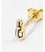 Buddha to Buddha Stacking Stud Double Link 14krt Geelgoud  en Zilver Single Piece