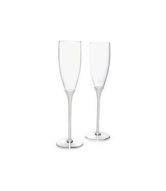 Zilverstad Champagnergläser Smooth Set von 2 Silberfarbe Glas
