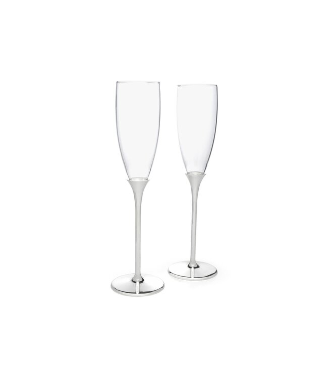Zilverstad  Champagnergläser Smooth Set von 2 Silberfarbe Glas