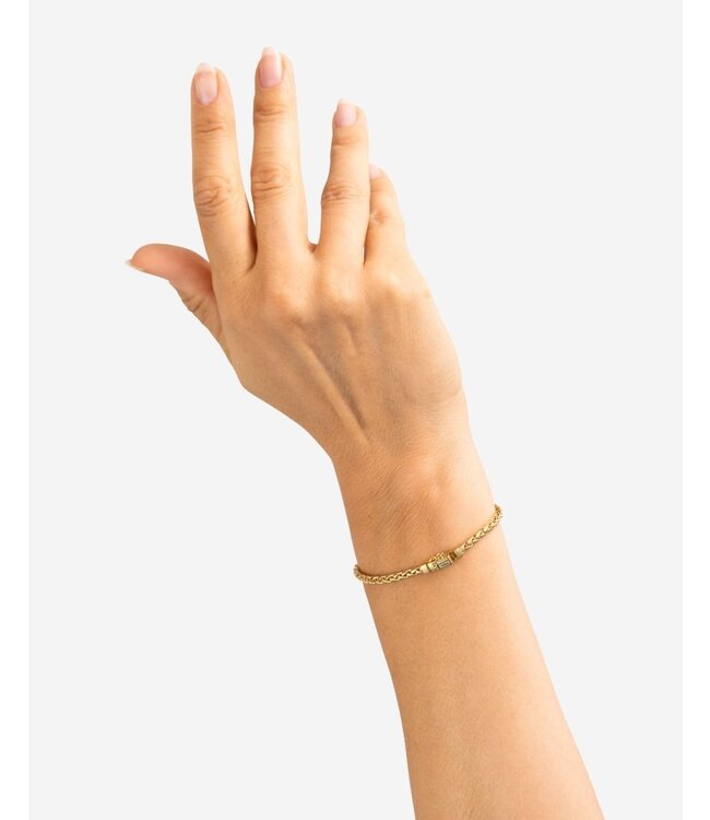 Buddha to Buddha Exklusives Armband George Silber, 14krt GeelGoud en Verguld aus 925er Sterlingsilber – Gratis Gravur