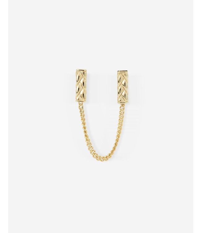 Oorknopje George Double 14kt Goud Single Piece | Juwel