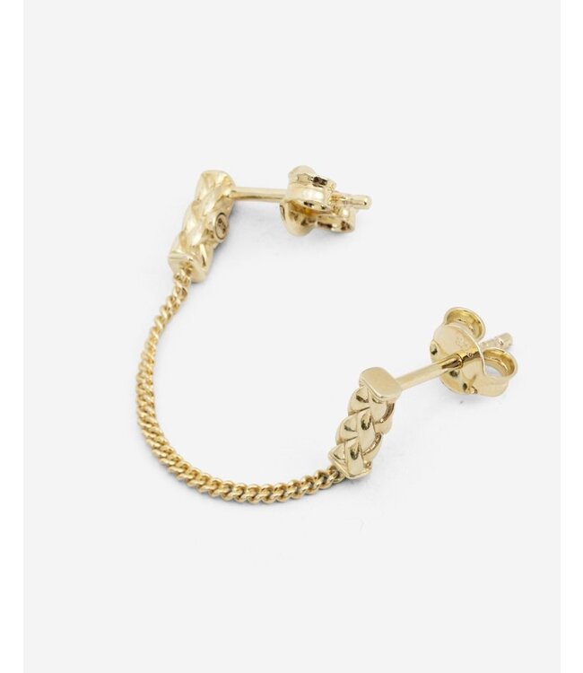 Oorknopje George Double 14kt Goud Single Piece | Juwel