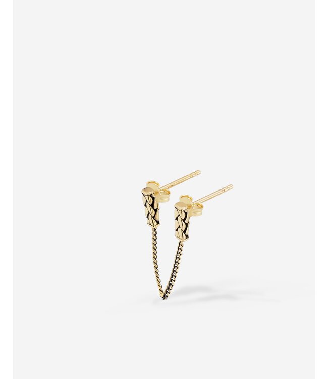 Oorknopje George Double 14kt Goud Single Piece | Juwel
