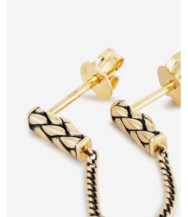 Oorknopje George Double 14kt Goud Single Piece | Juwel