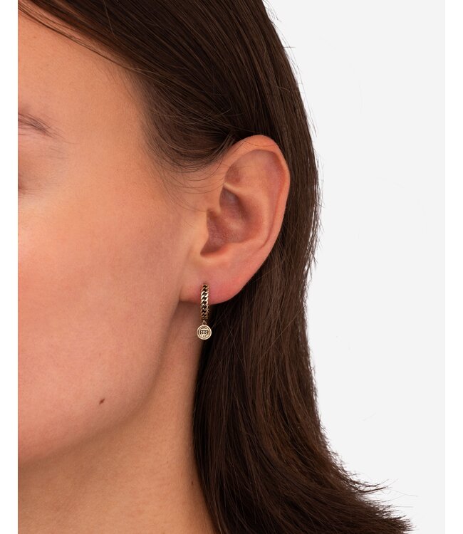 Buddha to Buddha Exclusieve Oorbel Esther Single Piece Verguld Zilver & Geelgoud 14k van 925 Sterling Zilver – Gratis Gravure