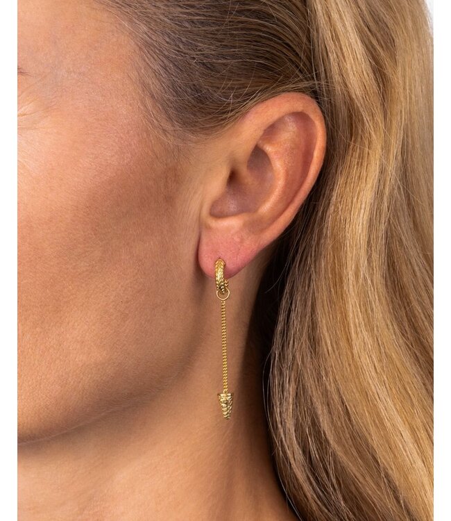 Buddha to Buddha Exklusives Ben Earhoop Single Piece Silber, 14krt Geelgoud en Verguld aus 925er Sterlingsilber – Gratis Gravur