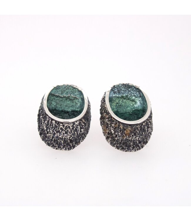 Arior Barcelona Sinera Medium Emerald Green Earrings