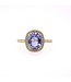 W. de Vaal 18K Geelgouden Ring Maat 57 met SrilankaSaffier 3,13ct & Diamant 0,61ct