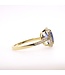 W. de Vaal 18K Geelgouden Ring Maat 57 met SrilankaSaffier 3,13ct & Diamant 0,61ct